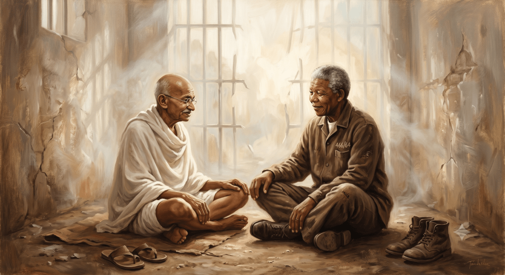 Gandhi et Nelson Mandela